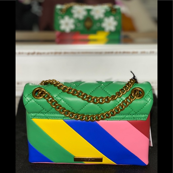 Kurt Geiger London Mini Kensington Leather Floral Rainbow Crossbody Bag - Picture 4 of 10